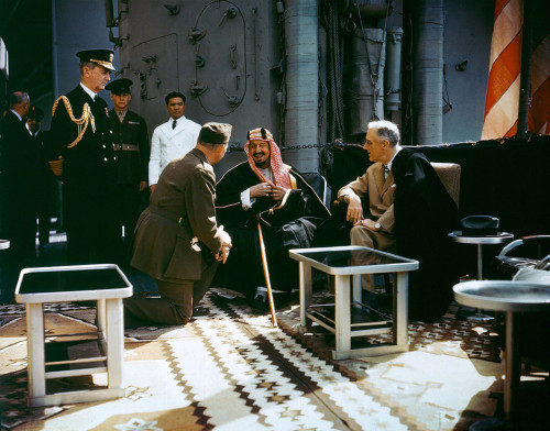 President Franklin Roosevelt Meets With Saudi Arabian King Ibn Saud. Feb. 14 History - Item # VAREVCHISL035EC235