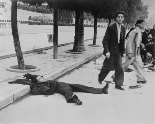 Demonstrators Leaving A Man Dead In The Athens Street On Dec History - Item # VAREVCHISL037EC837