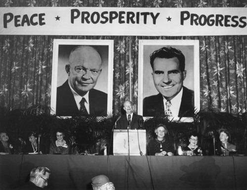 President Eisenhower Speaking To Republican Women At The Hotel Statler. March 6 History - Item # VAREVCHISL039EC121