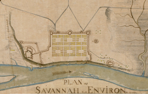 The American Revolution. Plan Of Savannah & Its Environs. Manuscript Map. 1782 History - Item # VAREVCHCDLCGDEC039