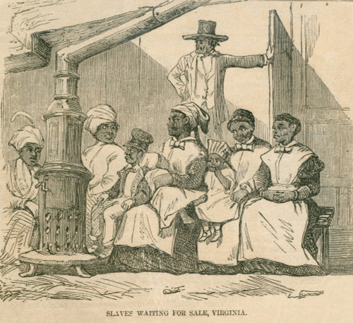 Enslaved African American Women With Their Children Gather Sit Near A Stove As They Await Being Auctioned In Richmond History - Item # VAREVCHISL009EC255