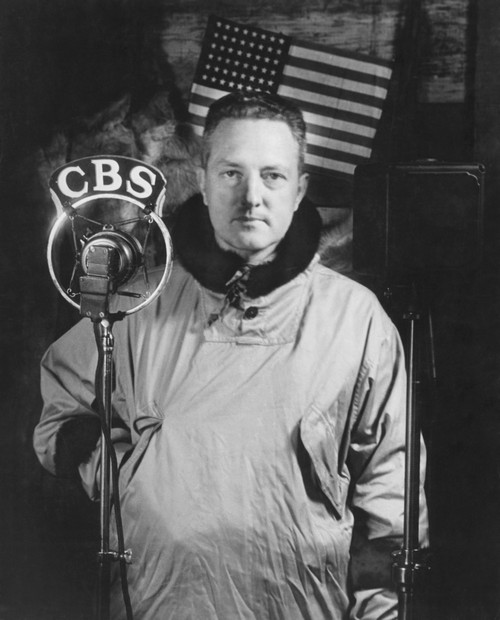 Admiral Richard E. Byrd At The Cbs Radio Microphone At Little America Portrait - Item # VAREVCPBDRIBYEC004 Admiral Richard E. Byrd At The Cbs Radio Microphone At Little America Portrait - Item # VAREVCPBDRIBYEC004