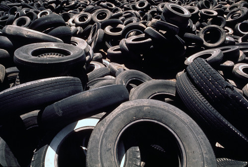 Dump Of Discarded Automobile Tires That Are To Be Burned Creating A Pollution Smoke Hazard. Ca. 1973-75. History - Item # VAREVCHISL031EC192