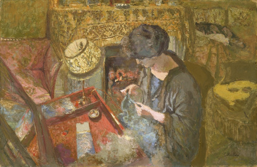 Mme. Hessel At Her Sewing Table Fine Art