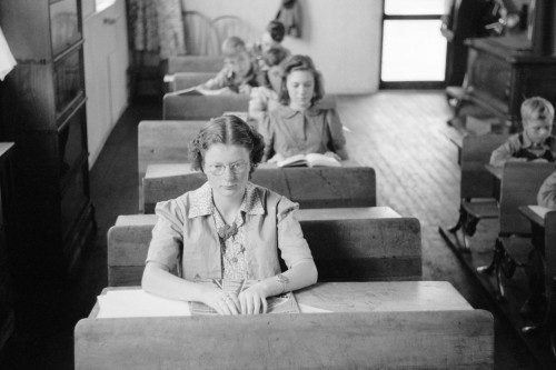 Students Of Various Ages Seated At Their Desks In A Rural Wisconsin School. Sept. 1939. History - Item # VAREVCHISL033EC221