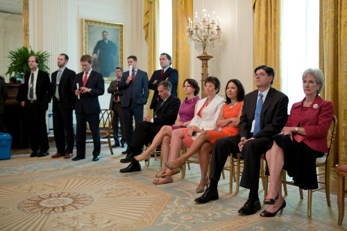 President Obama'S Staff Listen As He Broadcasts Remarks About Supreme Court'S Ruling On 'Obama Care'. June 28 History - Item # VAREVCHISL040EC288