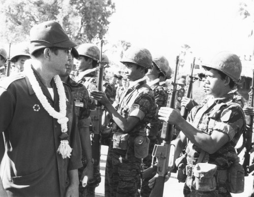 Cambodia'S President Lon Nol Reviews Government Troops On Nov. 28 History - Item # VAREVCCSUB001CS931