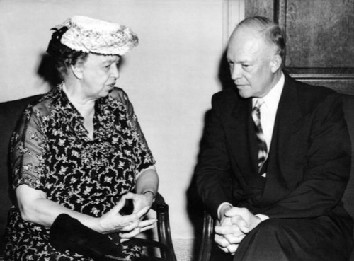Eleanor Roosevelt Chats With Columbia University President History - Item # VAREVCCSUA000CS214