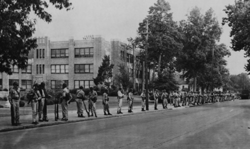 Us Civil Rights. Arkansas National Guardsmen Guarding Central High School During Its Integration History - Item # VAREVCHBDCIRIEC023