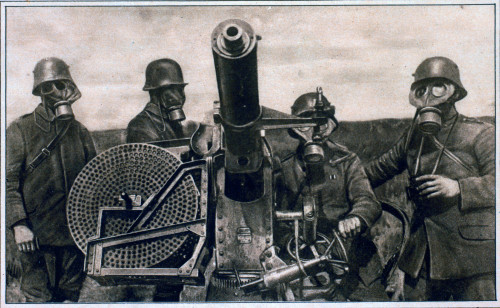 German Anti-Aircraft Gunners With Gas Masks History - Item # VAREVCHCDWOWAEC051