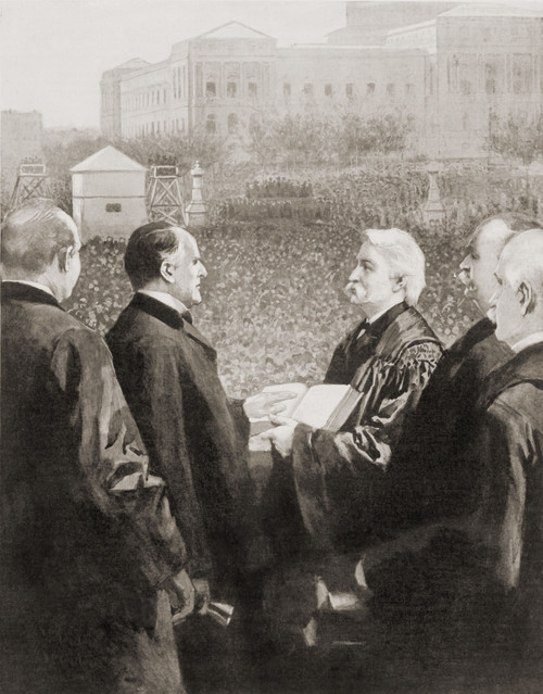 William Mckinley Takes The Oath Of Office From Chief Justice Melville Fuller History - Item # VAREVCHISL043EC742