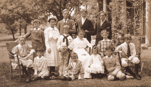 Former First Lady Lucretia Garfield Seated Outdoors With Her Grandchildren History - Item # VAREVCHISL043EC836