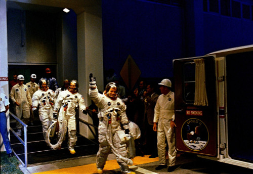 Apollo 11 Crew In Spacesuits Travel To Launch Site. R-L Lead By Neil Armstrong History - Item # VAREVCHISL033EC954