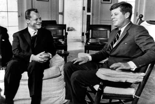Mayor Of West Berlin Willy Brandt Meets With President John F. Kennedy At The White House History - Item # VAREVCPBDJOKECS017