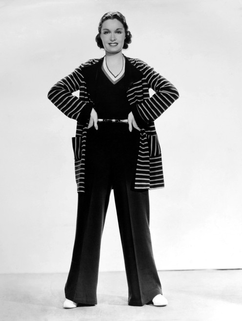 Gail Patrick In A Navy Blue Jersey Pyjama Ensemble From The House Of Sweaters Portrait - Item # VAREVCPBDGAPAEC029