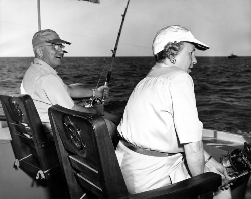 President Harry And Bess Truman Fishing Near Key West History - Item # VAREVCHISL039EC993