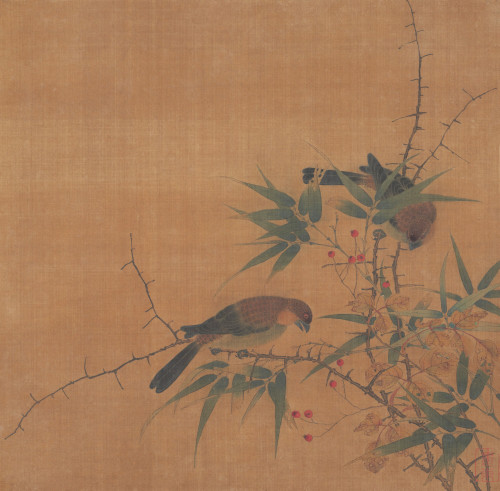 Bamboo Branch With Berries And Birds Fine Art - Item # VAREVCHISL046EC136