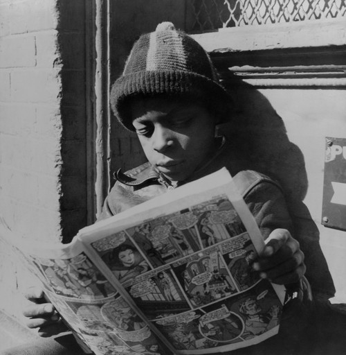 African American Boy Reading A Comic Book History - Item # VAREVCHISL035EC773