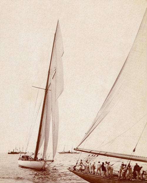 America'S Cup Yacht Race In 1901. J. Pierpont Morgan Syndicate'S Columbia Was Challenged By Thomas Lipton'S Shamrock Ii History - Item # VAREVCHISL041EC143 America'S Cup Yacht Race In 1901. J. Pierpont Morgan Syndicate'S Columbia Was Challenged By Thomas Lipton'S Shamrock Ii History - Item # VAREVCHISL041EC143