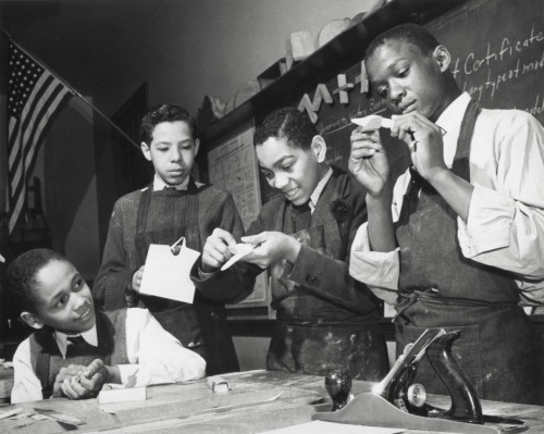 African American Students Making Model Airplanes For U.S. Navy During World War 2. Armstrong Technical High School History - Item # VAREVCHISL036EC877