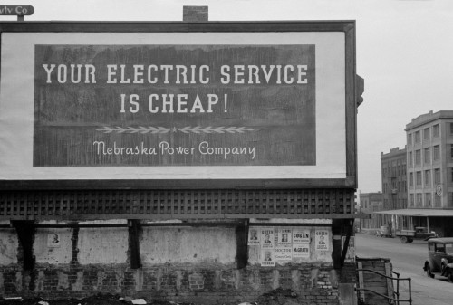 Your Electric Service Is Cheap' Reads A 1930S Billboard. Posted By The Nebraska Power Company. History - Item # VAREVCHISL035EC575
