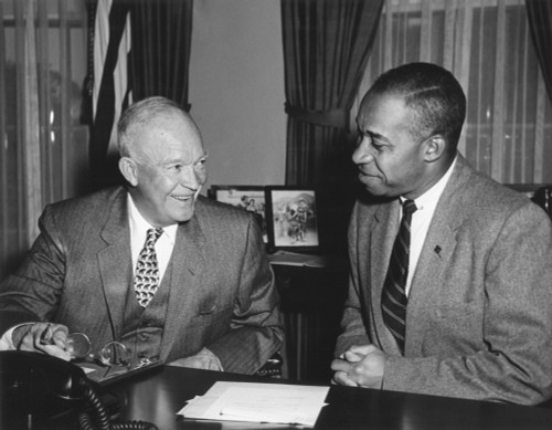 President Eisenhower With Fred Morrow History - Item # VAREVCHISL038EC925