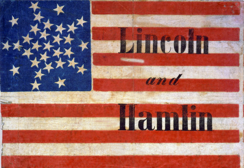 Abraham Lincoln Presidential Campaign Banner Of An American Flag Pattern History - Item # VAREVCHISL006EC026