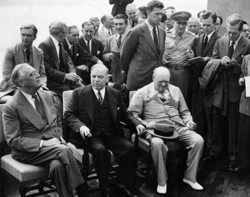 World War Ii. From Left Us President Franklin Delano Roosevelt History - Item # VAREVCPBDFRROEC051