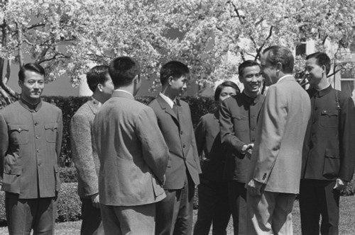 President Richard Nixon Greeting Members Of The Chinese National Table Tennis Team. April 18 History - Item # VAREVCHISL041EC241
