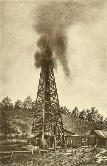 Oil Well With A Gusher In The Oil Region Of Pennsylvania History - Item # VAREVCHISL020EC024