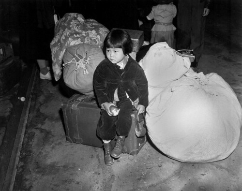 Japanese-American Little Girl Waits With The Family Baggage History - Item # VAREVCHISL036EC311