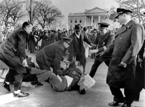 Civil Rights Demonstrators In Washington D.C.Block Traffic In Front Of The White House History - Item # VAREVCHBDCIRICS021