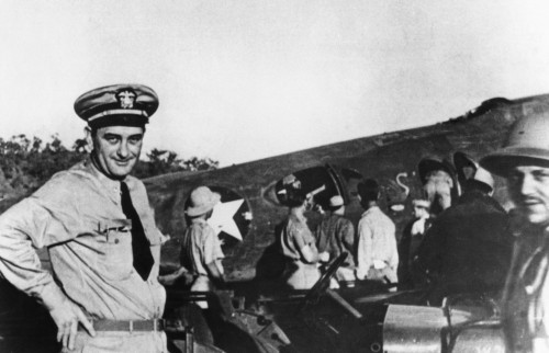 Lyndon Johnson As A Commander During World War Ii In Front Of Combat Planes Preparing To Take Off From Port Moresby History - Item # VAREVCPBDLYJOCS008
