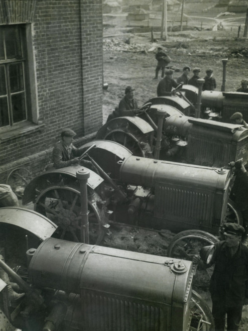 Workers On American Made Mccormick Deering Tractors At A Soviet Russian State Dairy Farm. Near Rostov-On-Don History - Item # VAREVCHISL044EC443