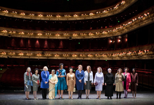 Michelle Obama Poses With G-20 Summit Spouses At The Royal Opera House In London. April 2 2009 History - Item # VAREVCHISL026EC149