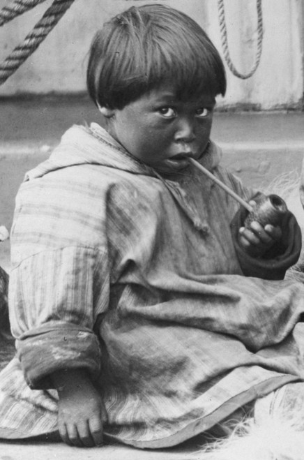 Child Learning To Smoke A Pipe History - Item # VAREVCHCDLCGCEC095