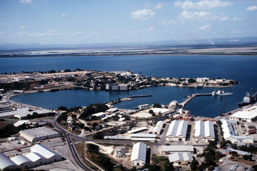 Aerial View Of The U.S. Naval Station Guantanamo Bay'S Windward Side Looking Southwest. Cuba. Jan. 10 1995. History - Item # VAREVCHISL024EC221