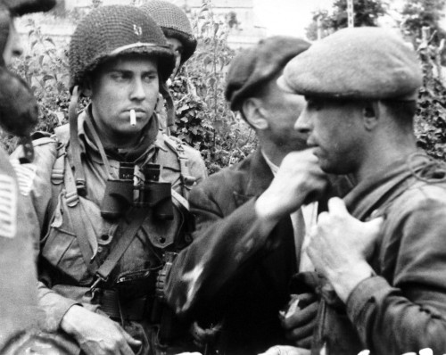 French Civilians With American Paratroopers Who Jumped Into Normandy On D-Day History - Item # VAREVCHISL037EC152 French Civilians With American Paratroopers Who Jumped Into Normandy On D-Day History - Item # VAREVCHISL037EC152