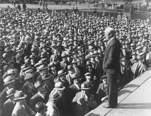 Norman Thomas Addressing Thousands On Reyburn Plaza History - Item # VAREVCCSUB002CS380