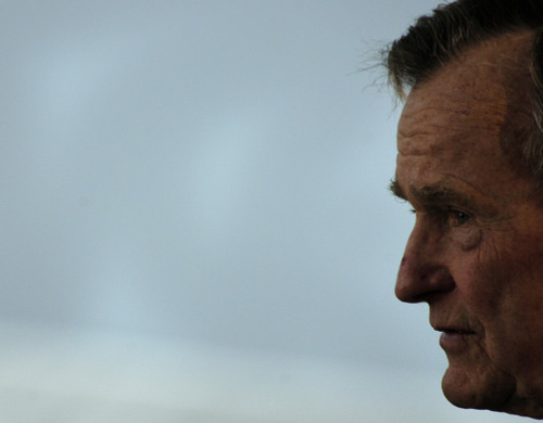 Former President George H.W. Bush At The Christening Ceremony Of The Uss George H.W. Bush At In Newport News Virginia. Oct. 7 2006. History - Item # VAREVCHISL029EC036 Former President George H.W. Bush At The Christening Ceremony Of The Uss George H.W. Bush At In Newport News Virginia. Oct. 7 2006. History - Item # VAREVCHISL029EC036