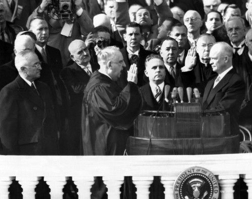 Dwight Eisenhower'S First Inauguration Ended 20 Years Of Democratic Presidential Rule. L-R President Truman Chief Justice History - Item # VAREVCCSUA000CS192