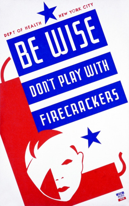 Poster Warning Of The Dangers Of Playing With Firecrackers History - Item # VAREVCHCDLCGBEC561