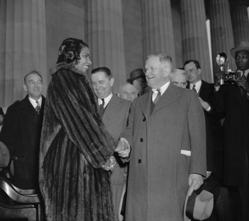 Harold Ickes Greets Marian Anderson At Her Lincoln Memorial Concert. Apr. 9 History - Item # VAREVCHISL035EC415