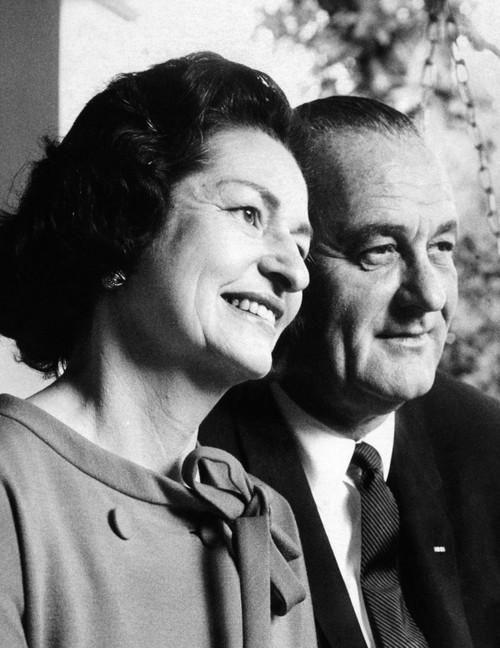 President Lyndon And Lady Bird Johnson After Casting Their Ballots In The 1964 Presidential Election. They Are On The Porch Of Johnson'S Restored Boyhood Home. Nov. 3 History - Item # VAREVCCSUA000CS703
