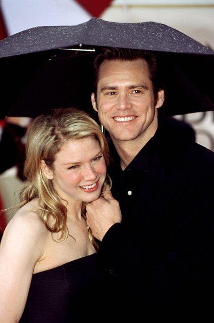 Renee Zellweger, Jim Carrey Under An Umbrella At The Golden Globe Awards, January, 2000 Celebrity - Item # VAREVCPSDJICAHR011