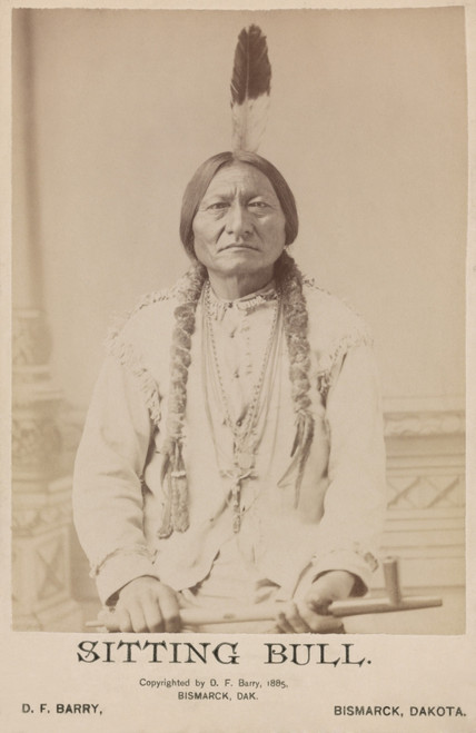 Chief Sitting Bull Holding Peace Pipe In 1885 Cabinet Card Photo. When Signing On With Buffalo Bills Wild West Show History - Item # VAREVCHISL045EC760