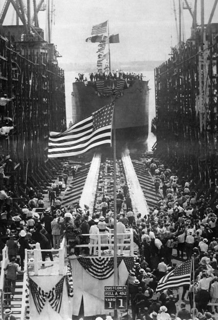 The President And Mrs. Edith Wilson Launching The Cargo Carrier History - Item # VAREVCHISL034EC415