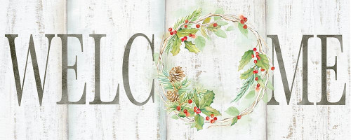 Holiday Wreath Welcome Sign Poster Print by Cynthia Coulter - Item # VARPDXRB12401CC