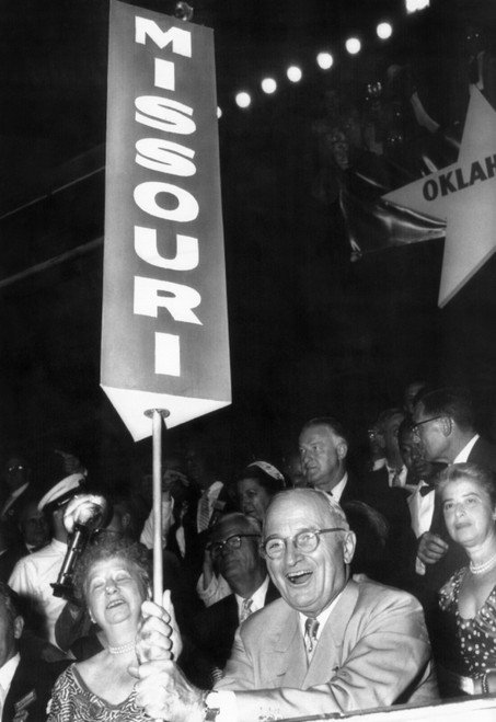 Former President Harry And Bess Truman With The Missouri Delegation At The 1956 Democratic Convention. Aug. 8 History - Item # VAREVCCSUA000CS116 Former President Harry And Bess Truman With The Missouri Delegation At The 1956 Democratic Convention. Aug. 8 History - Item # VAREVCCSUA000CS116