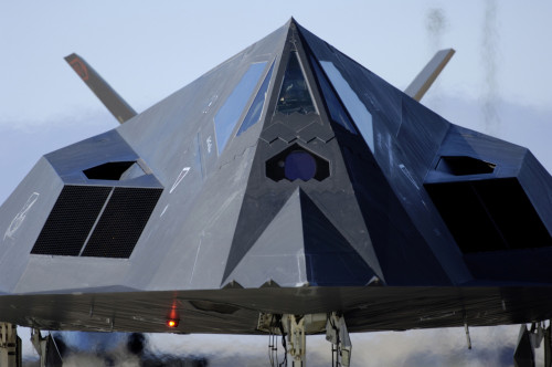 F-117 Nighthawk Taxis On The Runway Before Its Flight At Holloman Air Force Base New Mexico. Oct. 27 2007. History - Item # VAREVCHISL028EC060